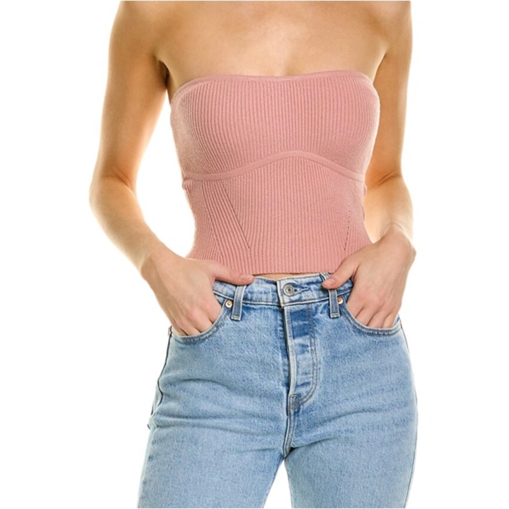 WeWoreWhat Ribbed Tube Top - Blush, Rose Pink / Size M